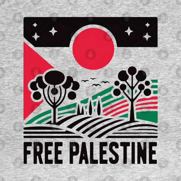 Free Palestine by Retro Travel Design